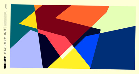 Leinwandbilder - Vector abstract colorful dynamic geometric pattern background illustration for summer 2023