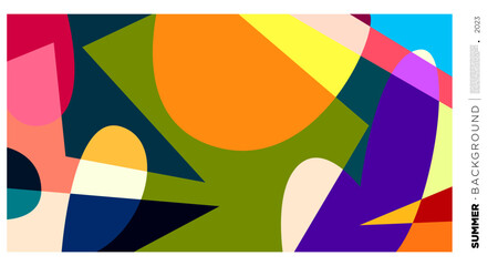 Leinwandbilder - Vector abstract colorful dynamic geometric pattern background illustration for summer 2023