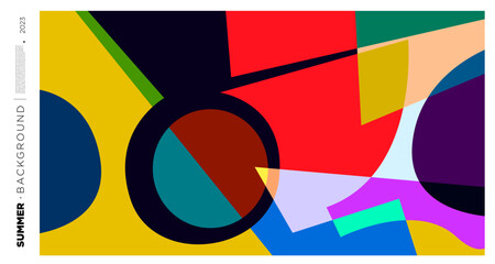 Leinwandbilder - Vector abstract colorful dynamic geometric pattern background illustration for summer 2023