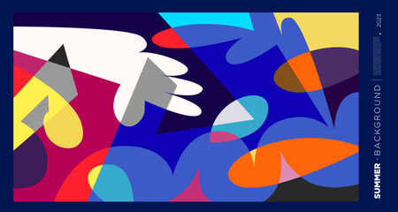 Leinwandbilder - Vector abstract colorful dynamic geometric pattern background illustration for summer 2023