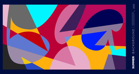 Leinwandbilder - Vector abstract colorful dynamic geometric pattern background illustration for summer 2023