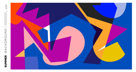 Leinwandbilder - Vector abstract colorful dynamic geometric pattern background illustration for summer 2023
