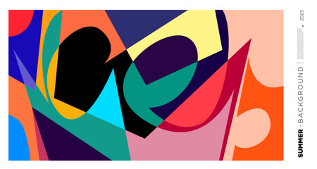Leinwandbilder - Vector abstract colorful dynamic geometric pattern background illustration for summer 2023