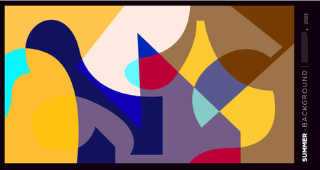 Leinwandbilder - Vector abstract colorful dynamic geometric pattern background illustration for summer 2023