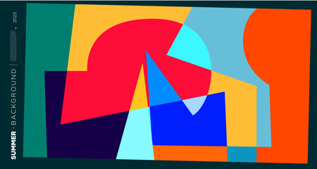 Leinwandbilder - Vector abstract colorful dynamic geometric pattern background illustration for summer 2023