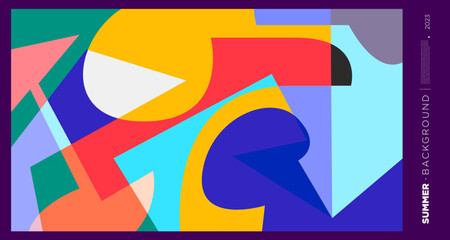 Leinwandbilder - Vector abstract colorful dynamic geometric pattern background illustration for summer 2023