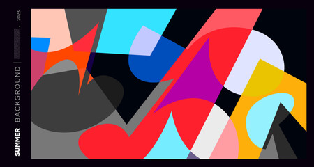 Leinwandbilder - Vector abstract colorful dynamic geometric pattern background illustration for summer 2023