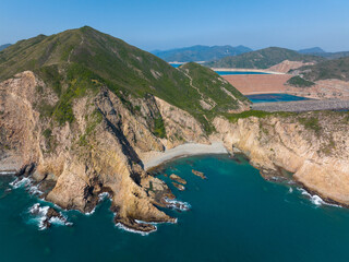 Canvas Print - Top view of Hong Kong Sai kung high island reservoir