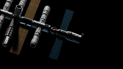 Wall Mural - docking the living module of the space station in space. have an alpha channel