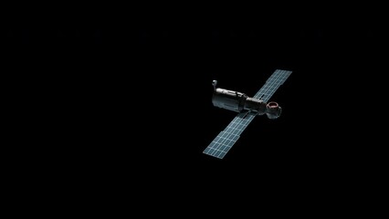 Wall Mural - satellite in orbit. an artificial satellite of planet earth levitates in space. have an alpha channe