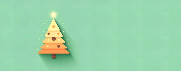 christmas tree with bubbles, simple and clear xmas tree on a plain background, simple and clear illustration of a seasonal celebration. Generative AI.