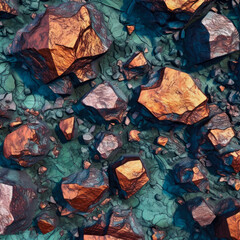 Wall Mural - copper ore texture . Generative AI