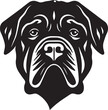 Dog head logo, Rottweiler face logo isolated on a white background, SVG, Vector, Illustration.	
