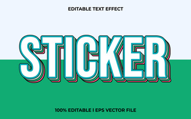 Poster - sticker 3d text effect and editable text, template 3d style use for colorful tittle