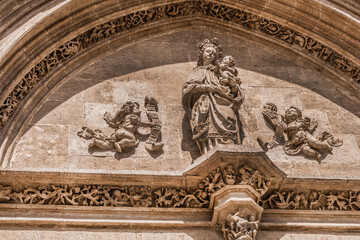 Wall Mural - Detail of the Lonja de la Seda of Valencia (Silk Market, 1483). This late gothic complex originally was used to trade silk. VALENCIA, SPAIN.