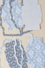 Sticker - various decorative tags or labels with a holiday flavour or theme machine cut from scrapbook card stock paper