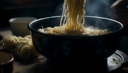 Wall Mural - Looking for a unique noodle experience? Try Tsukemen - where thick noodles are dipped into a mouthwatering sauce for a burst of umami flavor!