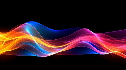 a vibrant wave of light against a dark background created with generative ai technology