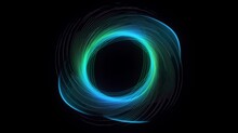 A Blue And Green Circle On A Black Background Created With Generative AI Technology