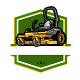 Fototapeta  - Zero Turn Lawn Mower Lawn Care Logo
