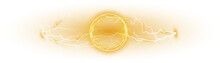 Yellow Ball Lightning On A Transparent Background. Abstract Electric Lightning Strike. Light Flash, Thunder, Spark. PNG.