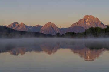 Sticker - Scenic Autumn Reflection Landscape in the Tetons at Sunrise