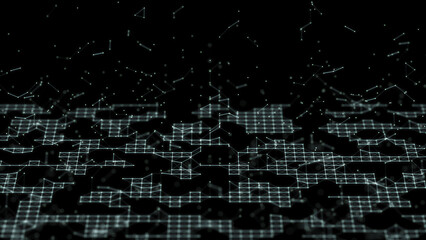 Leinwandbilder - Digital technology background. Big data visualization. Technology and science. 3d rendering.