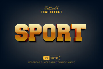 Poster - sport text effect yellow gold style. editable text effect.