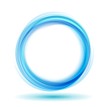 Abstract Vector Background Wavy Blue Circle. Circle Lines. Blue Circles. Abstract Circles Waves. Blue Circle Frame Tranparent Isolated On White Background With Empty Space.