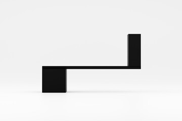 Poster - Balance, stability, equilibrium and harmony concepts. Black cube blocks balancing on a plank scale on white background.