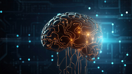 Ai technology brain background digital transformation concept
