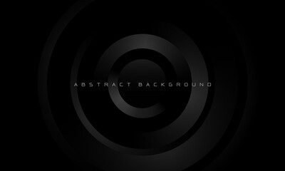 Abstract black metallic circle geometric light texture overlap design modern luxury futuristic background vector