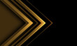 Abstract gold arrow line direction geometric on black blank space design modern luxury futuristic background vector