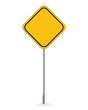 © JJIMAGE - PNG. Blank yellow traffic road sign isolated on transparent background. PNG illustration.
