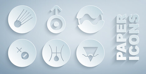 Wall Mural - Set Symbol Uranus, Planet, Venus symbol, Earth element, and Comet icon. Vector