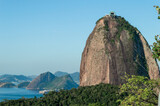 Fototapeta Londyn - Sugar loaf mountain and its gondola close up in Rio de Janeiro, Brazil