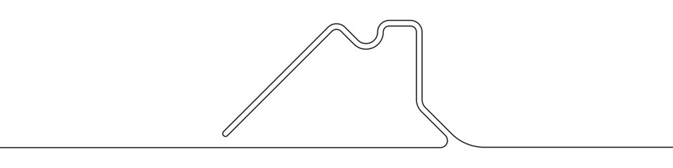 Poster - Home, house sign line continuous drawing vector. One line Home, house vector background. Home, house icon. Continuous outline of Home, house. Linear Homes, houses design.