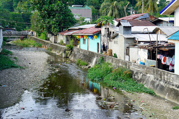 Wall Mural - poor man squatter on bohol island in the philippines