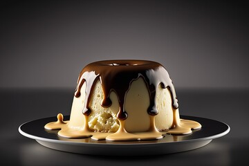 delicious pudding, pudding cake, condensed milk pudding, generative AI
