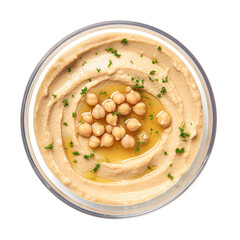 Wall Mural - hummus shot overhead isolated on a transparent background, generative ai
