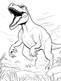 Fototapeta  - dinosaur coloring book for kids