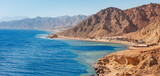Fototapeta Uliczki - Sea coast in Dahab near Blue Hole diving at the Red Sea, Sinai, Egypt