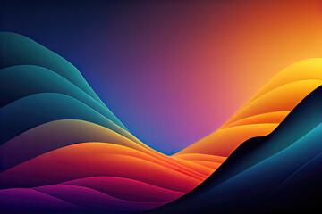 Wall Mural - Abstract gradient mountain landscape background wallpaper design (Generative AI)