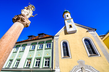 Poster - historic buildings at the old town of Murnau am Staffelsee