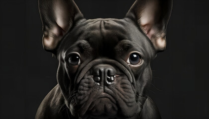 Wall Mural - Cute black french bulldog