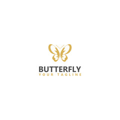 Sticker - Butterfly logo template design isolated on white background