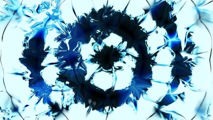 Poster - Abstract moving energy colorful rings with flashing strikes. Design. Technological sci fi tunnel.