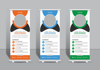 Wall Mural - Corporate roll up banner template creative design