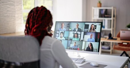 Poster - African Woman Video Conference Business Call