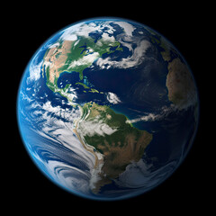 planet earth with clouds created with generative ai technology